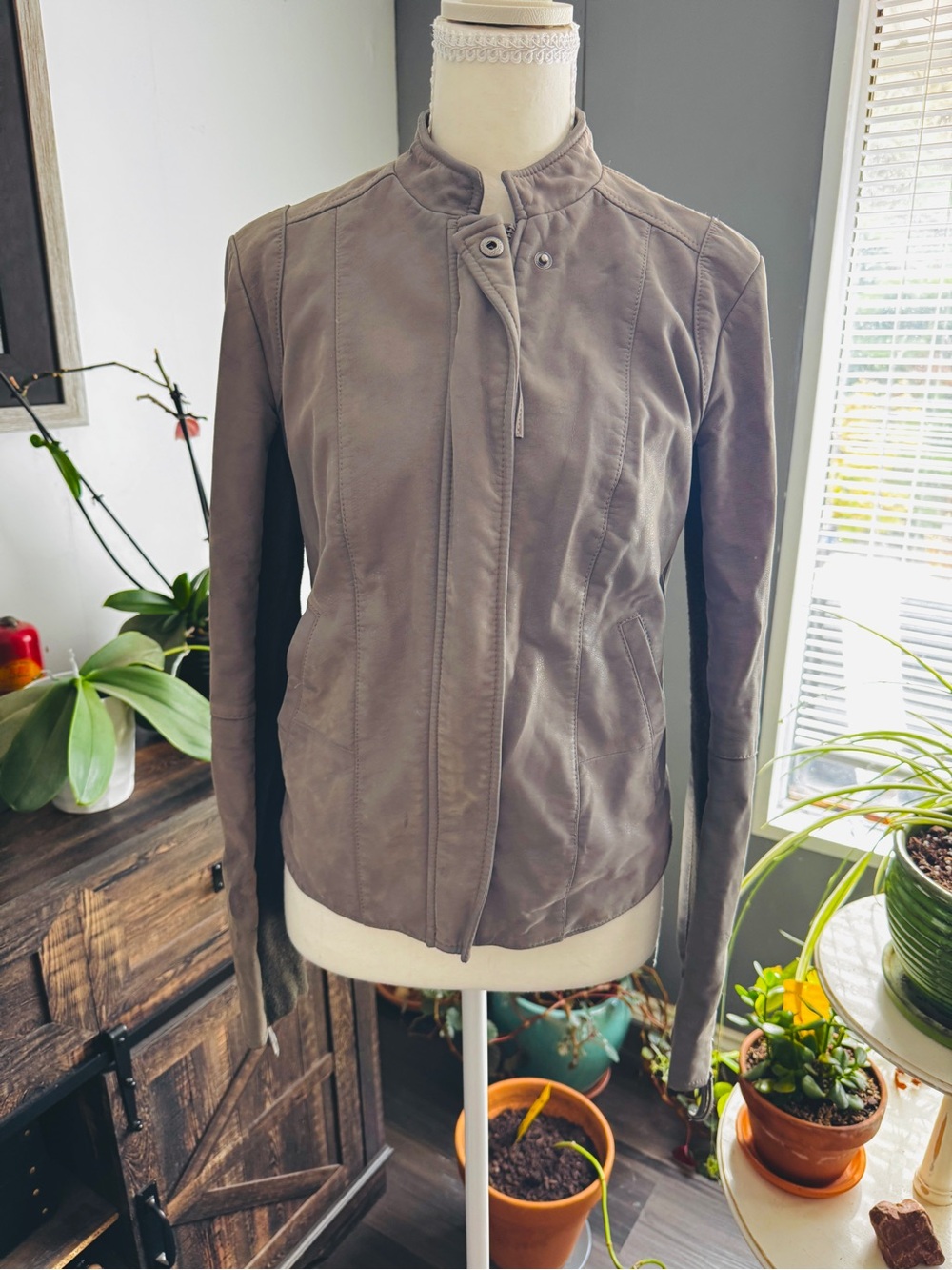 Free People Leather Leather Moto Jacket